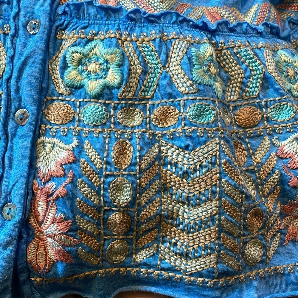 Johnny Was Embroidered Tunic Dress Blue S - Picture 6 of 8